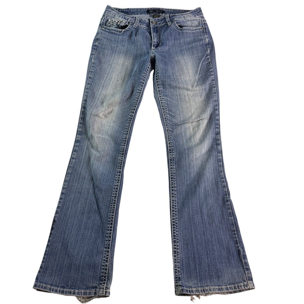Love Nation Embellished Flap Pocket Bootcut Jeans Women's Size 10 Stretch Denim